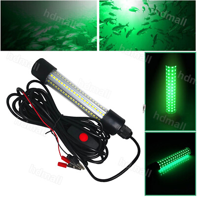 12V Green LED Underwater Submersible Fishing Light Night Crappie Shad Squid Lamp $33.98