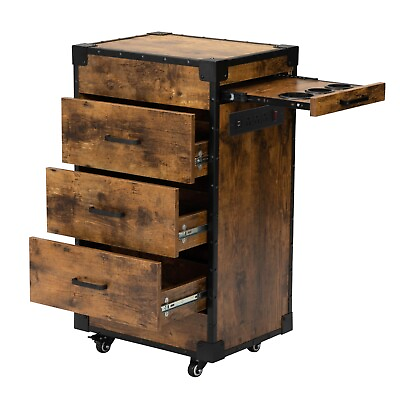 #ad RESHABLE Rolling Salon Station Beauty Barber Spa Trolley Storage Cart w 3Drawers $156.99