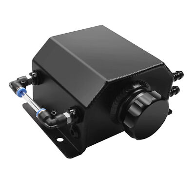 #ad Universal 1L Coolant Radiator Overflow Tank Reservoir Expansion Black Aluminum $41.35