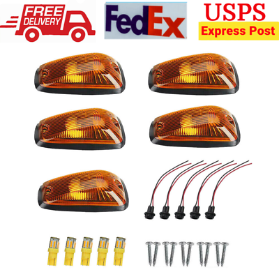 5PCS FOR 1988 2002 CHEVY GMC ROOF RUNNING LIGHT CAB MARKER AMBER COVER TOP LAMP $28.59