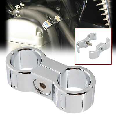 #ad AN 6 AN6 45*15mm Chrome Braided Hose Separator Clamp Fitting Adapter For Harley $13.46