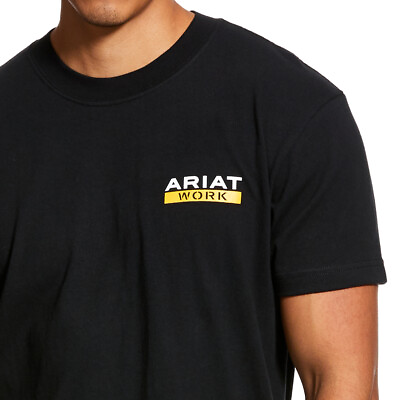 #ad Ariat Men#x27;s Rebar Cottonstrong Roughneck Black Shirt 10030299 $26.95