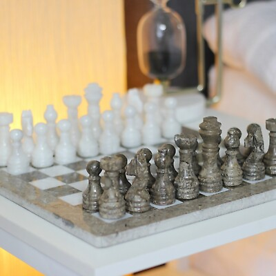 #ad Marble Chess Set with Gift Case Oceanic amp; White Chess Set 15 Inch Chess Set $140.00