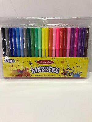 #ad Studio Art Marker Set Fine Tip 24 Count Variety Pack Permanent NEW $7.99