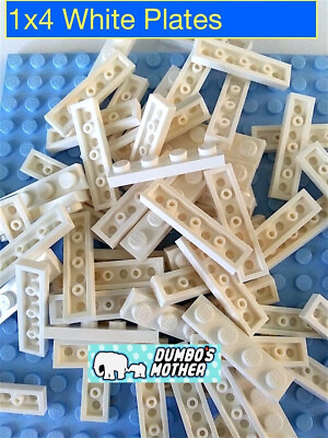 #ad Lego 1x4 Plate White Plates Snow Building part NEW X50 $12.75