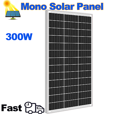 #ad 300W Watt Monocrystalline Solar Panel 12V Home RV Car Off Grid Battery PowerPV $196.69