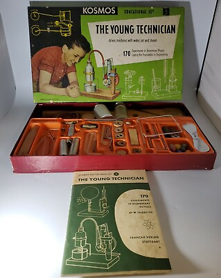 #ad 1957 KOSMOS THE YOUNG TECHNICIAN 170 EXPERIMENT SET IN BOX RARE MADE IN GERMANY $443.37