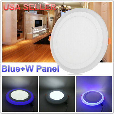 #ad 4 6 Inch 6w3w 12w4W BlueW Color Recessed LED Panel Light Round USA SELLER $239.99