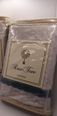 #ad NWT Rose Tree KENSINGTON Euro Sham 26x26quot; Pillow Seafoam Blue White $16.50