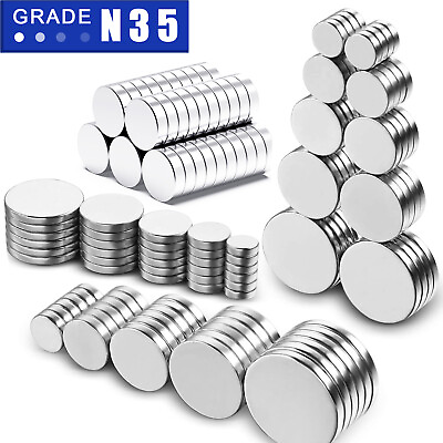 Neodymium Magnets Round Disc N35 Super Strong Rare Earth Thin Tiny Small Large $5.99