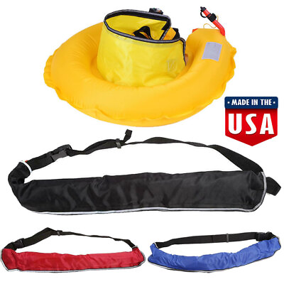 Portable Manual Inflatable Life Jacket Belt Pack Sailing Swimming Fish Emergency $29.88