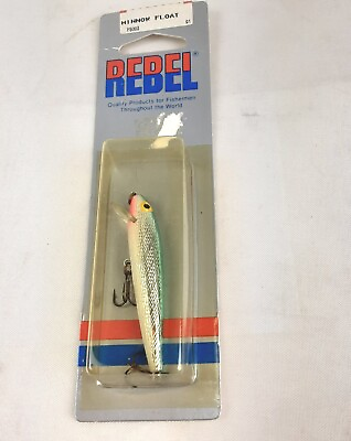 #ad Vintage Rebel Minnow Float Fishing Lure New In Original Packaging F5003 Green $10.20