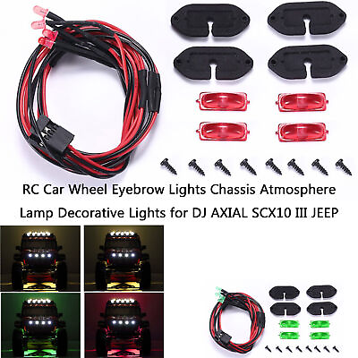 #ad RC Car Wheel Eyebrow Lights Chassis Decor for DJ AXIAL SCX10 III Wrangler $12.30