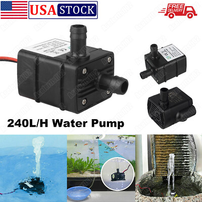 #ad 240L H Mini Water Pump Quiet 12V USB Brushless Motor Submersible Pool Water Pump $9.88