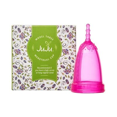 #ad Juju Menstrual Cup Model 3 Menstruation Cup for High Made is Aus Pink $15.88