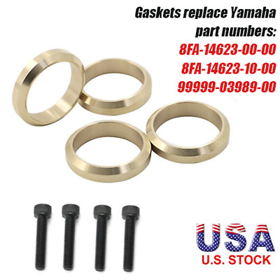 #ad For Yamaha Snowmobile Copper Exhaust Gasket Donuts Set Apex Attak 99999 03989 00 $26.09