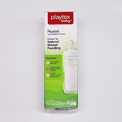 #ad Playtex Nurser w Drop Ins Liners 3M Closer To Natural Feeding Adjustable Angle $12.89