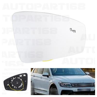 #ad For Volkswagen Tiguan 18 23 RH passenger Side blind spot Heated Mirror Glass New $29.59