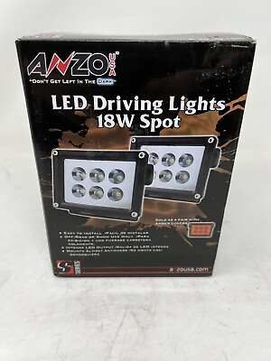 #ad Anzo pair 861141 3.5quot;x2quot; 2x18W Rectangular Spot Beam LED Lamps w Amber Covers $12.60