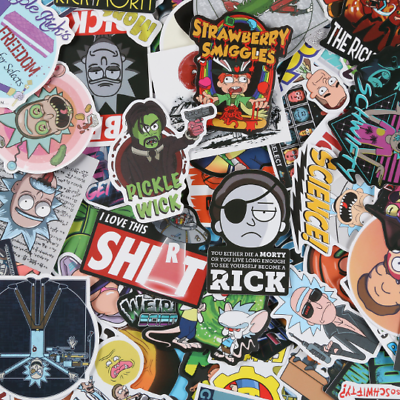#ad 100pcs Rick and Morty Stickers Funny Cartoon Waterproof Stickers Vinly VSCO $9.99