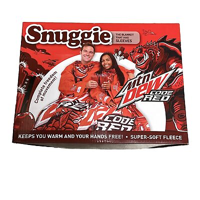 #ad Snuggie Code Red Mountain Dew 71quot;X54quot; Blanket Sleeves Super Soft Fleece $19.75