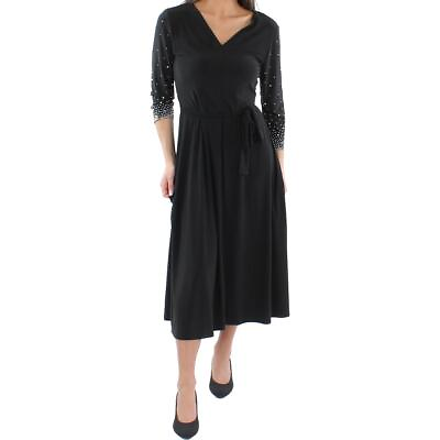 #ad MSK Womens Knit Beaded Cocktail Midi Dress BHFO 9954 $14.99