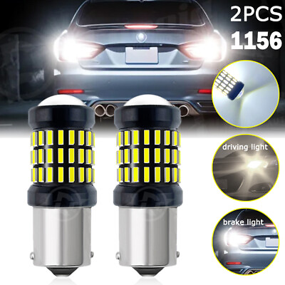 #ad 2Pcs 1156 7506 P21W White LED Backup Brake Stop Tail Light Bulb For BMW Audi VW $12.99