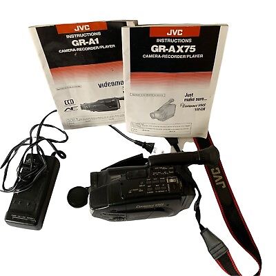 #ad JVC Camera Recorder Player Camcorder Manuals Battery Charger GR AX75U AS IS $32.97
