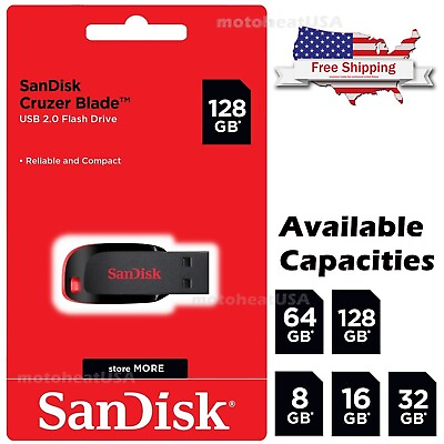 Sandisk 16GB 32GB 64GB 128GB Cruzer Blade Flash Drive Memory Stick USB Lot Pack $4.80