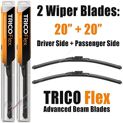 DriverPassenger 2 Wiper Set: Trico Flex 20quot;20quot; Beam Blades 2010 2018 18 200 x2 $27.86
