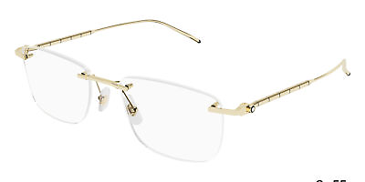 #ad NEW Mont Blanc MB0215o 001 Gold Gold Eyeglasses $305.88