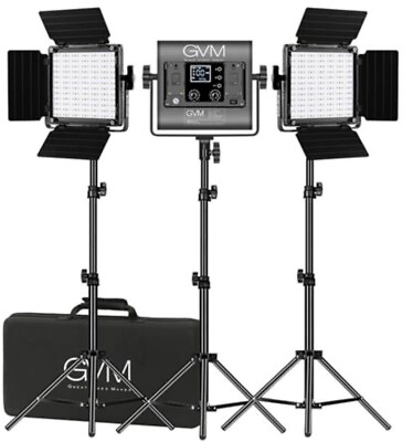 #ad GVM 800D RGB LED Studio 3 Video Light Kit #800D RGB 3L $259.99