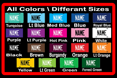 License Plate Personalize Add Your Own Text And Color $12.99