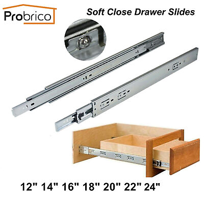 #ad Probrico Soft Close Full Extension Drawer Slides Ball Bearing Side or Rear Mount $207.89