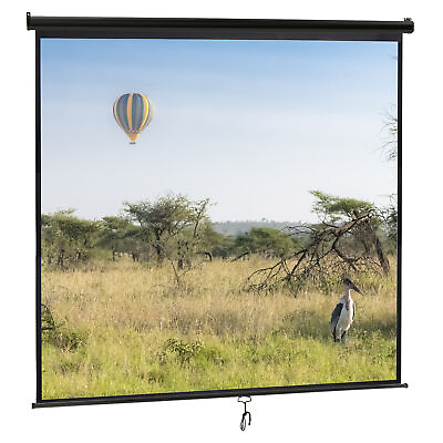 #ad 120 inch 1:1 Projector Screen Portable Projection Screen HD Home Theater Black $65.58