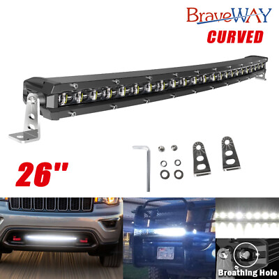 #ad #ad Ultra Slim Curved 26quot;inch LED Light Bar Spot Flood Truck Offroad Driving 4X4 SUV $77.99