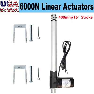 #ad Quality Linear Actuator 12V 1320LBS 6000N 16inch 400mm Stroke Electric DC Motor $48.99