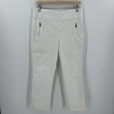 #ad INC International Concepts Skinny Crop Zipper Pockets Pull On Pants Womens 10 $14.99