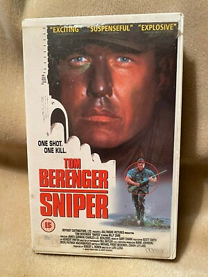 #ad VHS Video PAL Sniper Tom Berenger Billy Zane Big Large Case Ex Rental GBP 3.99