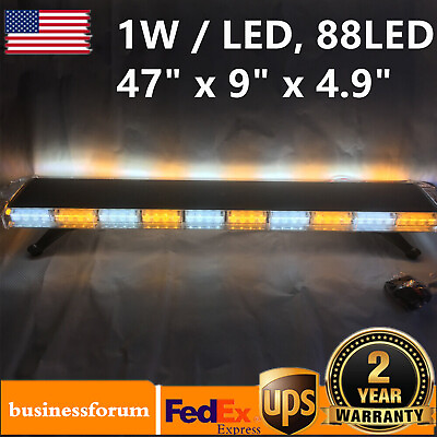 #ad 47inch Trailer Emergency Warn Tow LED Work Light Bar White amp; Amber Signal Light $137.75