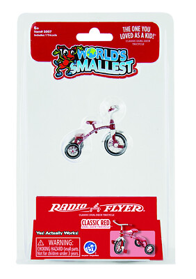 #ad Worlds Smallest Radio Flyer TRICYCLE Red Dollhouse Miniature Trike Bike Desk Toy $11.95