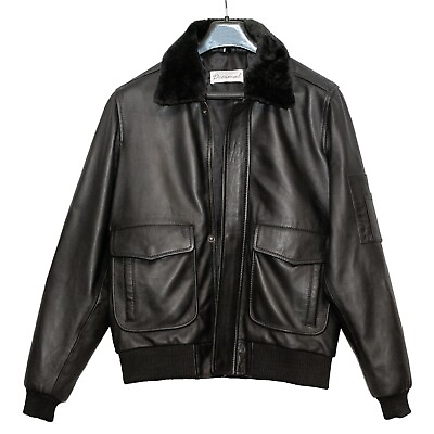 #ad #ad Aviator G 1 Flight Bomber Jacket Soft Sheepskin Leather W Removable Fur Collar $97.99