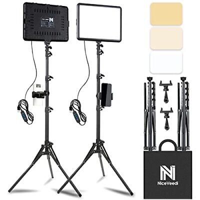 2 Pack LED Video Light Kit Studio Light 2800 6500K Dimmable Photography Lig... $65.65