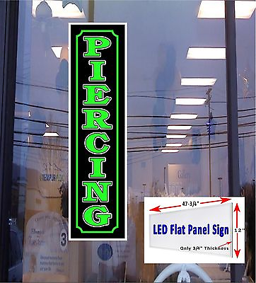 #ad PIERCING Led flat panel sign 48quot; x 12quot; Led Light Box Sign vertical $279.96
