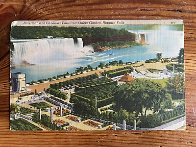 #ad American and Canadian Falls Niagara Falls Canada 1952 Vintage Postcard $2.99
