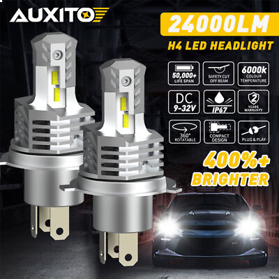 #ad AUXITO High Low Beam H4 9003 LED Headlight kit Lamp Bulbs Globes 6000K Bulbs 12V $36.32