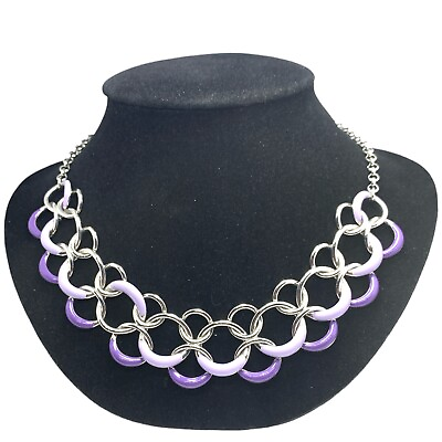 #ad fashion necklaces for women Up To 21” Purple And Silver tone $15.52