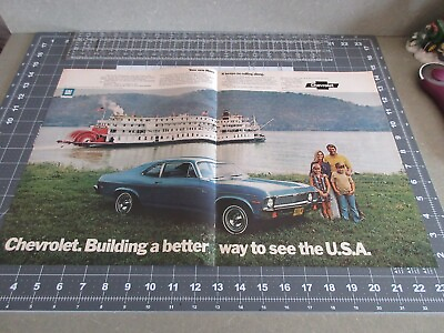 #ad Delta Queen River Boat Chevrolet Nova Coupe Vtg 1972 Car Ad Auto 2 Page Center $9.99