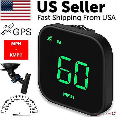 #ad Digital Car HUD GPS Speedometer Head Up Display MPH KMH Compass Overspeed Alarm $17.89