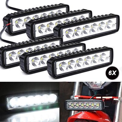 #ad 6Pcs 6 inch 18W LED Work Light Bar Spot Flood Offroad ATV Fog Truck Driving Lamp $29.99